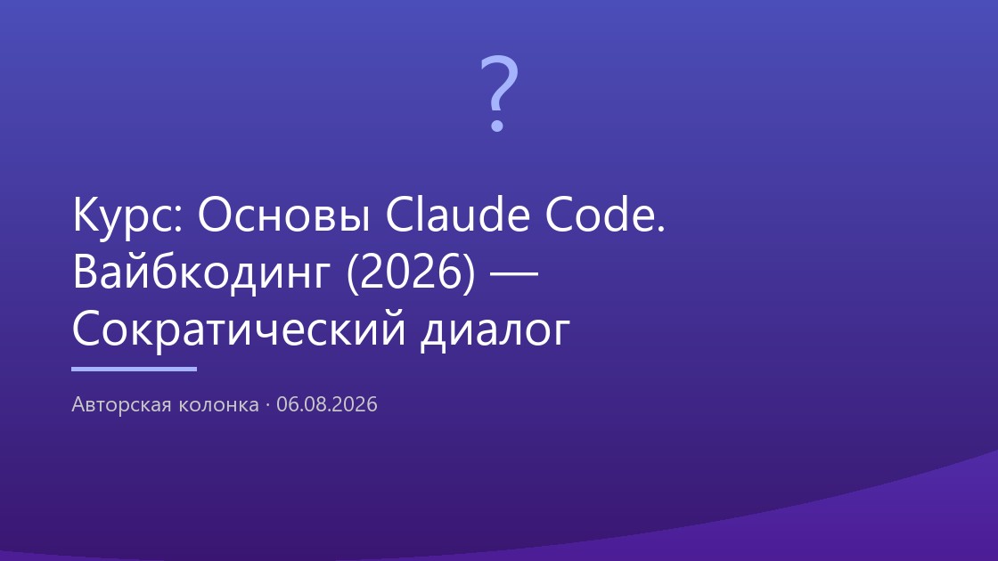 Курс: Основы Claude Code. Вайбкодинг (2026) — Сократический диалог