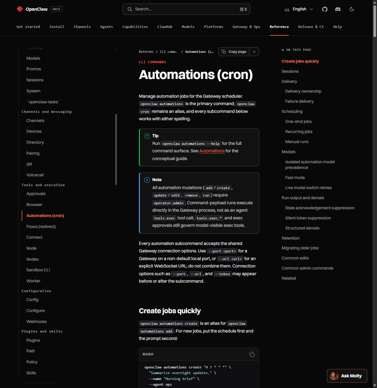 Cron-задачи в OpenClaw: автоматизация по расписанию